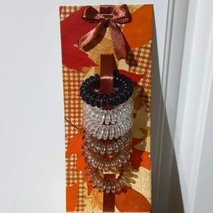 Spiral stretch rubber band hair accessories 6 pack! 1 1/2in. Mouth